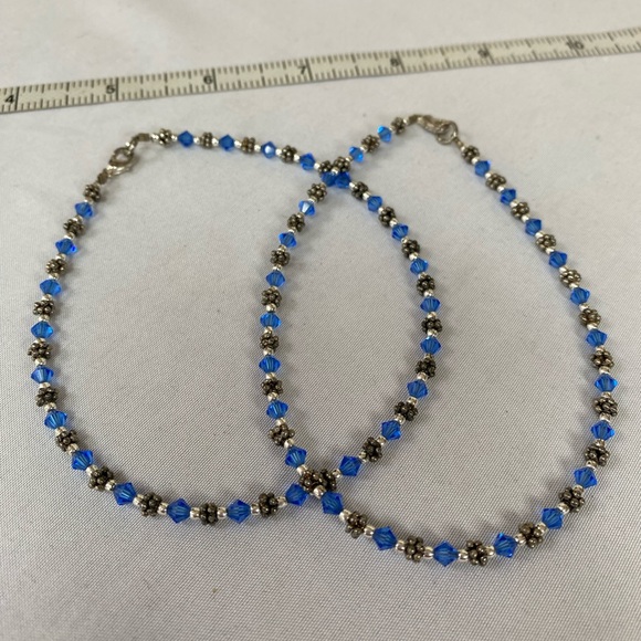 Two sparkly crystal bead anklets - Picture 1 of 3